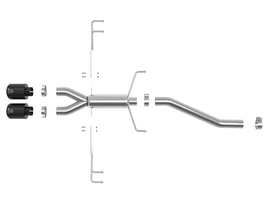 aFe Takeda 2.5in 304SS Axle-Back Exhaust System 17-19 Honda Civic Type R L4-2.0L (t) - Black Tip - 49-36626-B