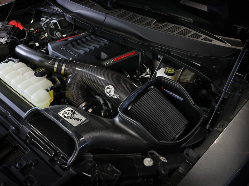 aFe 21-24 Ford F150 Raptor Track Series Carbon Fiber Cold Air Intake System w/ Black Pro 5R Filter - 57-10031K