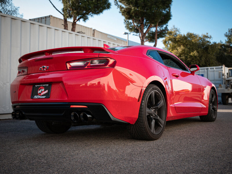 aFe POWER MACH Force-Xp 3in Axle-Back Exhaust 16-20 Chevrolet Camaro SS V8 6.2L w/o Mufflers - Black - 49-44119NM-B