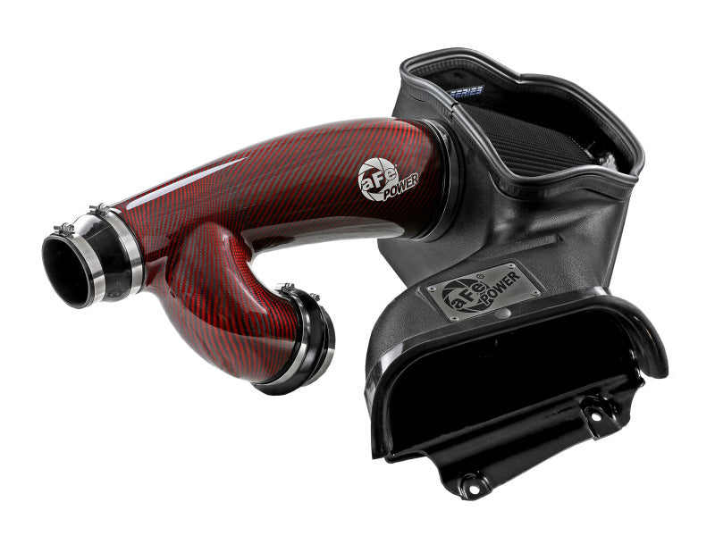 aFe 17-24 Ford F-150 Track Series Red Kevlar Carbon Fiber C/A Intake System w/Black Pro 5R Filter - 57-10031KR