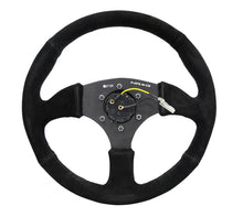Load image into Gallery viewer, NRG Reinforced Steering Wheel (350mm / 2.5in. Deep) Blk Suede Comfort Grip w/5mm Matte Blk Spokes - RST-023MB-S