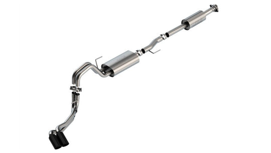 Borla F-150 2021 2.7L/3.5L 4dr CC SB EC STB Lar/KingR/Plnm/LTD 3/2.25 DSE CB Touring BLK CHR Tips - 140870BC