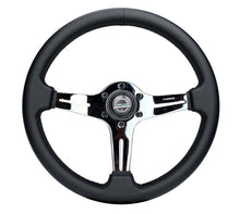 Load image into Gallery viewer, NRG Light Weight Gaming Steering Wheel - 350mm 3 Chrome Silver Spokes Perforated Leather - ST-018CH-PR