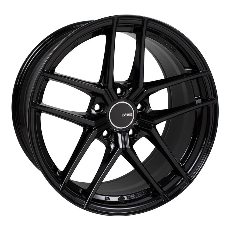 Enkei TY5 18x9.5 5x120 45mm Offset 72.6mm Bore Black Wheel - 498-895-1245BK