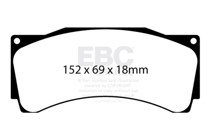 EBC Racing Alcon CAR89 4489 D54 18mm RP-X Race Brake Pads - DP8080/2RPX