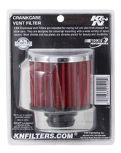 Load image into Gallery viewer, K&amp;N Rubber Base Chrome Top Push-In Crankcase Vent Filter 3in OD x 2-1/2in H. - 62-1490