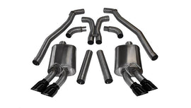 Corsa 2012-2015 Chevrolet Camaro Coupe ZL1 6.2L V8 Black Sport Cat-Back + XO Exhaust - 14971BLK