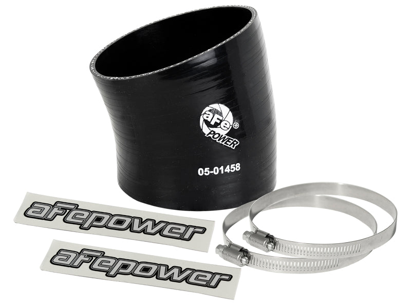 aFe Magnum FORCE Intake Coupling Kit (3-1/2IN ID to 3-1/4 IN ID x 15 Deg.) Elbow Coupler - Black - 59-00090