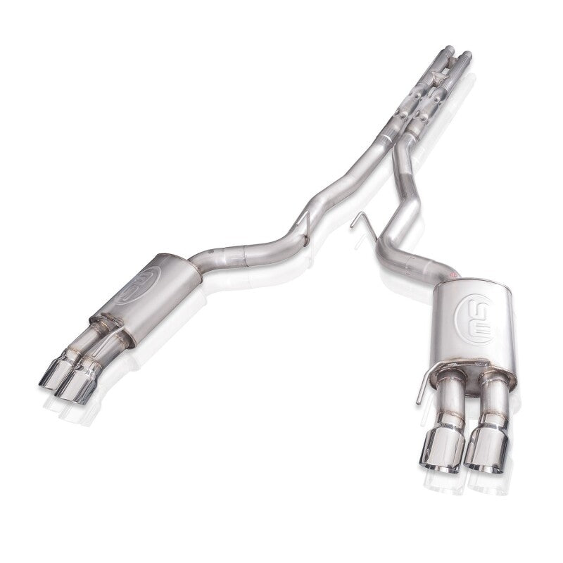 Stainless Works 2018+ Ford Mustang GT 3in Legend Series Catback H-Pipe w/Active Valves & Quad Tips - M18CBHFCL
