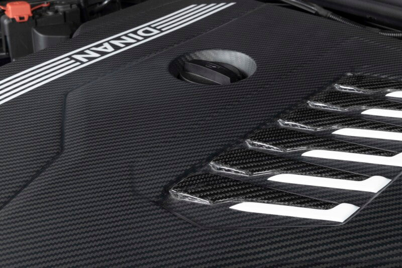 Dinan 19-26 BMW B58D (G01/G02/G20/G22/G23/G26/G42) Matte Carbon Fiber Engine Cover w/Gloss Accents - D590-0004