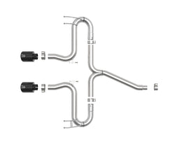 aFe Takeda 2-1/2in 304 SS Axle-Back Exhaust w/Black Tips 17-20 Honda Civic Sport L4-1.5L (t) - 49-36625-B