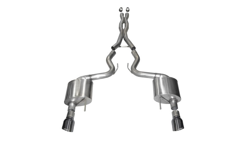 Corsa 2015-17 Ford Mustang GT Coupe 5.0L 3in Sport Cat-Back Exhaust Dual Rear Exit w/ Gun Metal Tips - 14332GNM