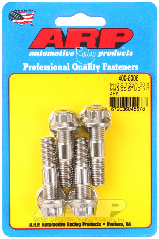 ARP M10 X 1.25/1.50 X 48mm Broached Stud Kit (4 Pcs) - 400-8008