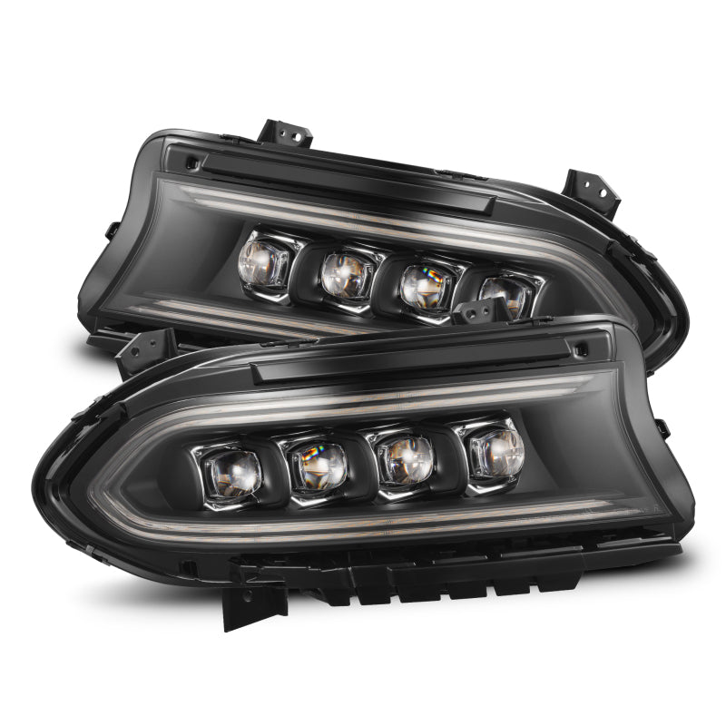 AlphaRex 15-23 Dodge Charger NOVA-Series LED Proj Headlights Blk w/Activtn Light & Seq.Sig / SB DRL - 880499