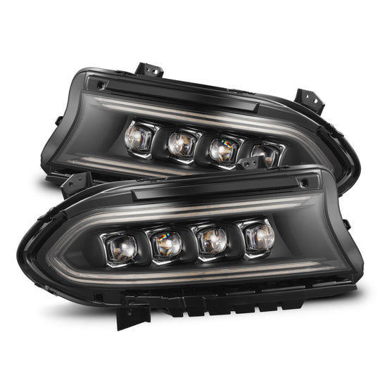 AlphaRex 15-23 Dodge Charger NOVA-Series LED Proj Headlights Blk w/Activtn Light & Seq.Sig / SB DRL - 880499