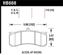 Load image into Gallery viewer, Hawk AP Racing / Stoptech / Alcon DTC-60 Race Brake Pads - HB688G.710