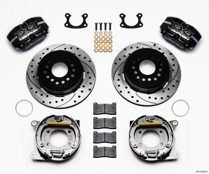 Wilwood Dynapro Dust-Boot P/S Park Brake Kit Drilled Small Ford 2.66in Offset - 140-13205-D