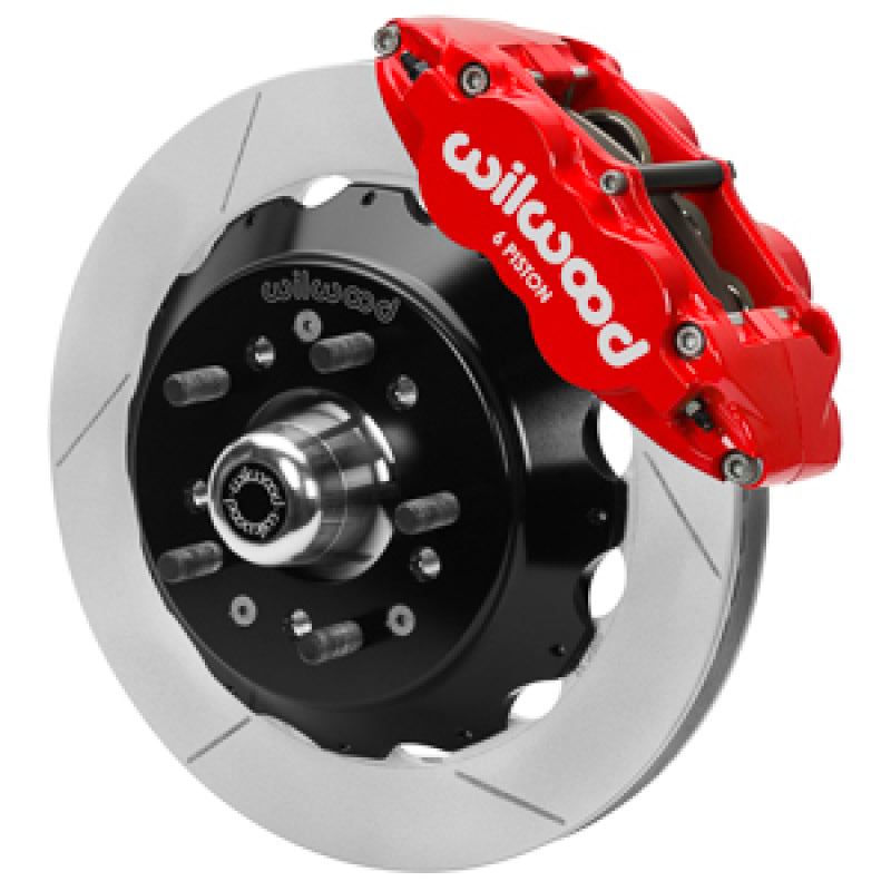 Wilwood Forged 6 Piston Red Superlite Caliper, GT 48 Vane Spec37 Slotted Rotor - 12.88x1.25 - 140-17088-R