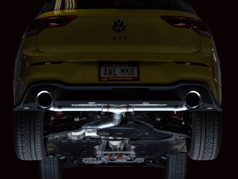 AWE Tuning 2022 VW GTI MK8 Touring Edition Exhaust - Chrome Silver Tips - 3015-32658