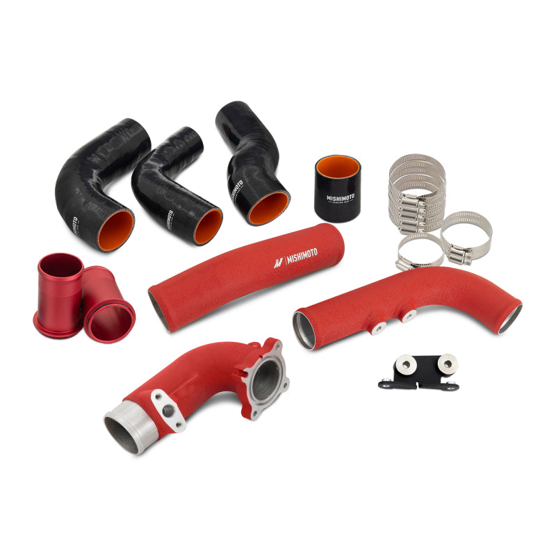 Mishimoto 2023+ Toyota GR Corolla Intercooler & Pipe Kit - Silver Cooler - Red Pipes - MMINT-GRC-23KSLRD
