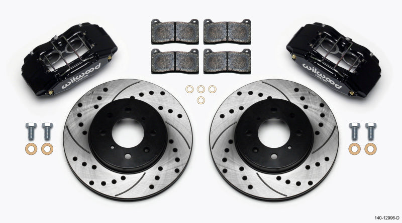 Wilwood DPHA Front Caliper & Rotor Kit Drilled Honda / Acura w/ 262mm OE Rotor - 140-12996-D