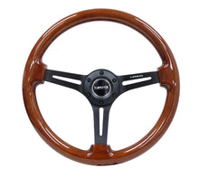 Load image into Gallery viewer, NRG Reinforced Steering Wheel (350mm / 3in. Deep) Brown Wood w/Blk Matte Spoke/Black Center Mark - RST-018BR-BK