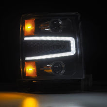 Load image into Gallery viewer, AlphaRex 04-15 Chevy 1500HD LUXX-Series LED Proj Headlights Black w/Activ Light/Seq Signal - 880242