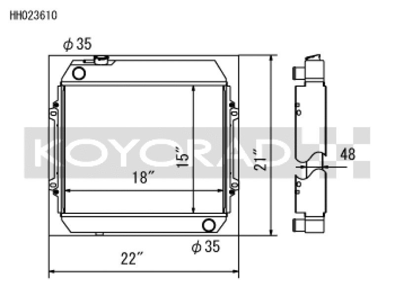 Koyo 68-72 Nissan Skyline L20 I6 MT (KGC10) Radiator (SK-C13 Required) - HH023610