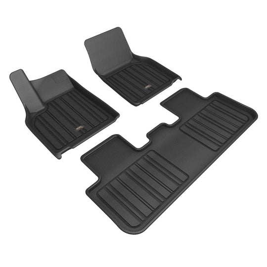 3D MAXpider 2026 Tesla Model Y Juniper Elitect 1st & 2nd Row Floormats - Black - E1TL05401809