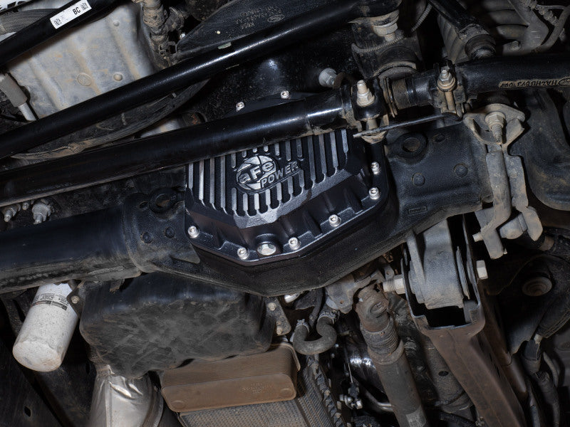 aFe POWER Pro Series Front Diff Cover Black w/ Machined Fins Ford F-250/350 23-26 (Dana M235) - 46-71480B