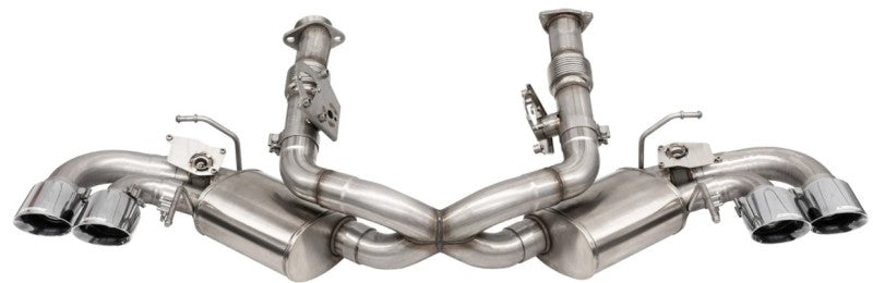 Corsa 20-25 Corvette C8 3in Valved Cat-Back 4.5in Pol Quad Tips Fits Factory Perf Exhaust DeletesAFM - 21103