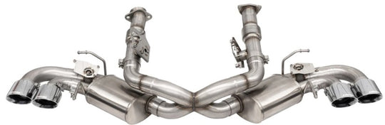 Corsa 20-25 Corvette C8 3in Valved Cat-Back 4.5in Pol Quad Tips Fits Factory Perf Exhaust DeletesAFM - 21103