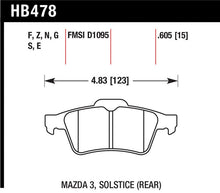 Load image into Gallery viewer, Hawk 13-14 Ford Focus ST / Mazda/ Volvo DTC-70 Race Rear Brake Pads - HB478U.605