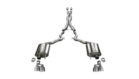Corsa 2018-2023 Ford Mustang GT Convertible w/o Active Valves Xtreme Cat-Back w/ 4in Tips - 21048