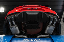 Load image into Gallery viewer, MBRP 18-20 Ford Mustang GT 5.0 w/ Quad Tip Active Exhaust Cat Back Split Rear T304 w/ Carb Fib Tips - S72093CF