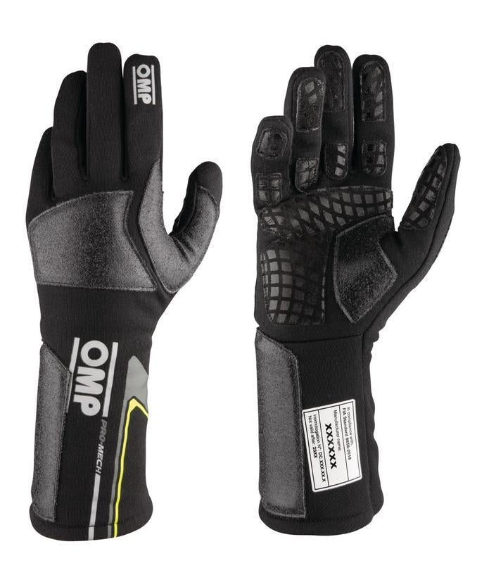 OMP Pro Mech-S Gloves Fia 8856-2018 Fluo Yellow Sz L - IB0-0758-C01-099-L