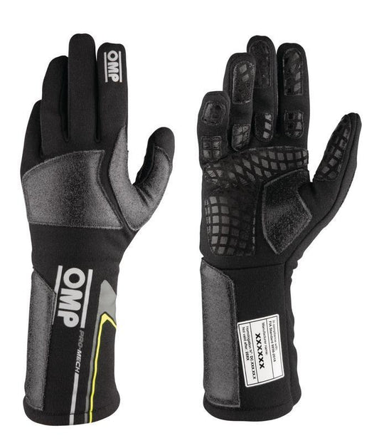 OMP Pro Mech-S Gloves Fia 8856-2018 Fluo Yellow Sz Xl - IB0-0758-C01-099-XL
