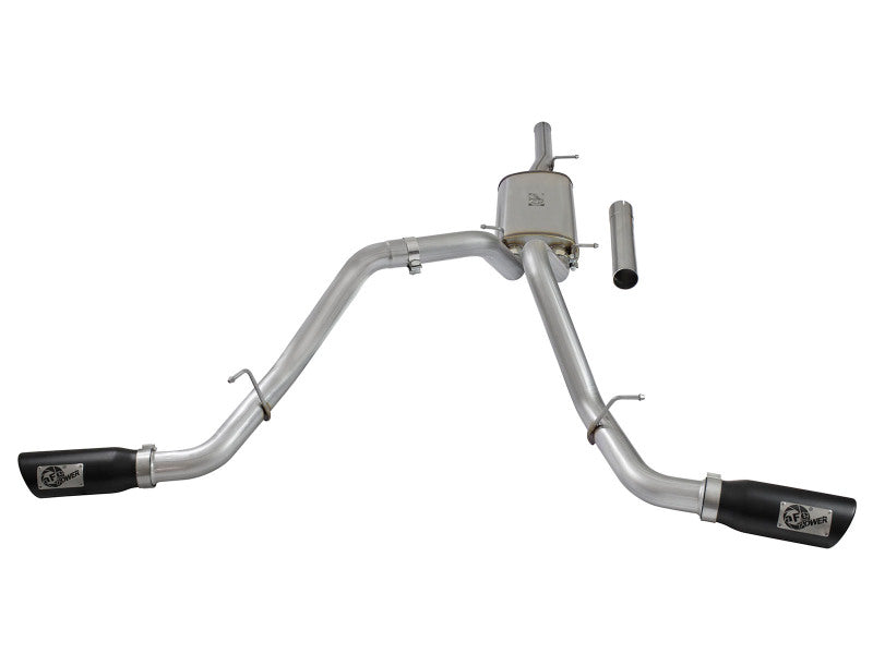 aFe MACH Force-Xp 3in CB SS Dual Exhaust w/Black Tips 09-16 GM Silverado/Sierra 4.3L/4.8L/5.3L - 49-44071-B