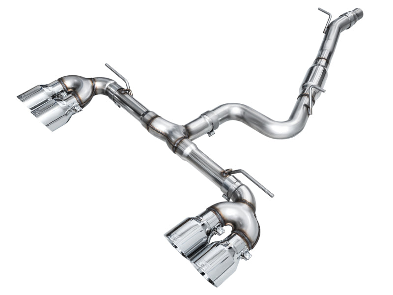 AWE Tuning MK8 Volkswagen Golf R 3in Track Edition Quad Exhaust - Chrome Silver Tips - 3020-42658