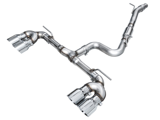 AWE Tuning MK8 Volkswagen Golf R 3in Track Edition Quad Exhaust - Chrome Silver Tips - 3020-42658