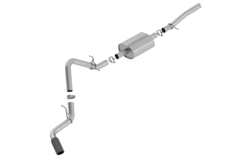 Borla 2019 Silv/Sierra C/B Exhaust S-Type 1500 5.3L V8 2DR REG. CAB, STD. BED WB 126 Blk Chrome Tip - 140805BC