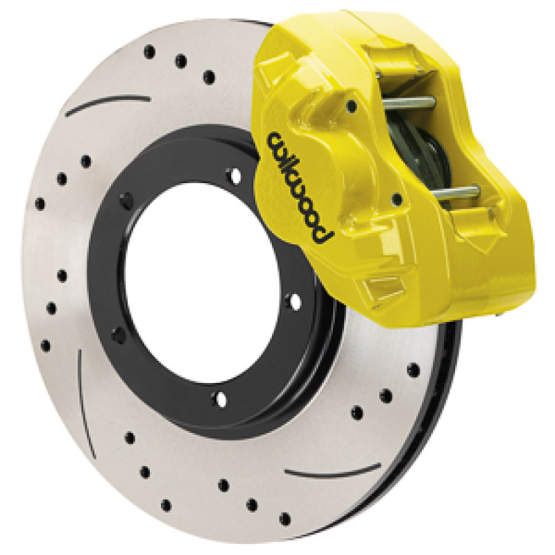 Wilwood 75-83 Porsche 911 D45 11.10in. Front Brake Kit w/ Flex Lines - Drilled Rotors (Yellow) - 140-17653-DY