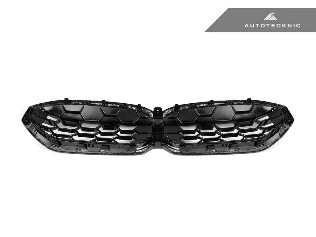 AutoTecknic Dry Carbon Fiber Honeycomb Front Grille - BMW G20 3-Series LCI