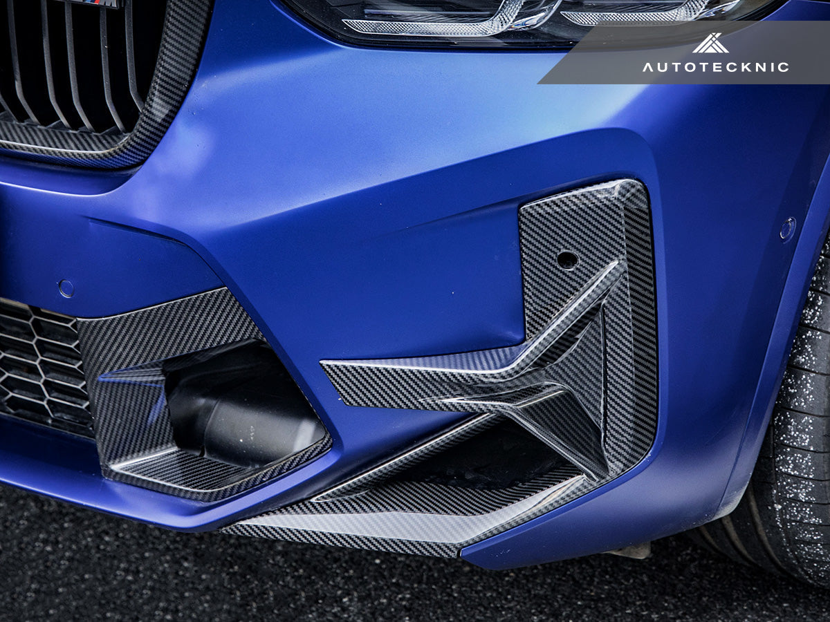 AutoTecknic Dry Carbon Front Bumper Trim Set - BMW F97 X3M LCI | F98 X4M LCI