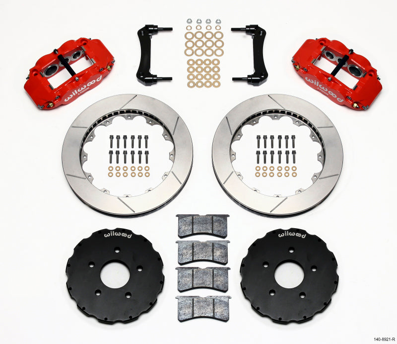 Wilwood Narrow Superlite 6R Front Hat Kit 13.06in Red 2005-up Corvette C6 - 140-8921-R