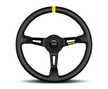 Load image into Gallery viewer, Momo MOD08 Steering Wheel 350 mm - Black Leather/Black Spokes/1 Stripe - R1908/35L