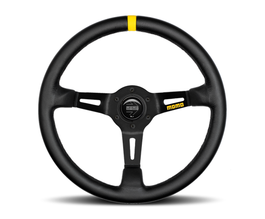 Momo MOD08 Steering Wheel 350 mm - Black Leather/Black Spokes/1 Stripe - R1908/35L