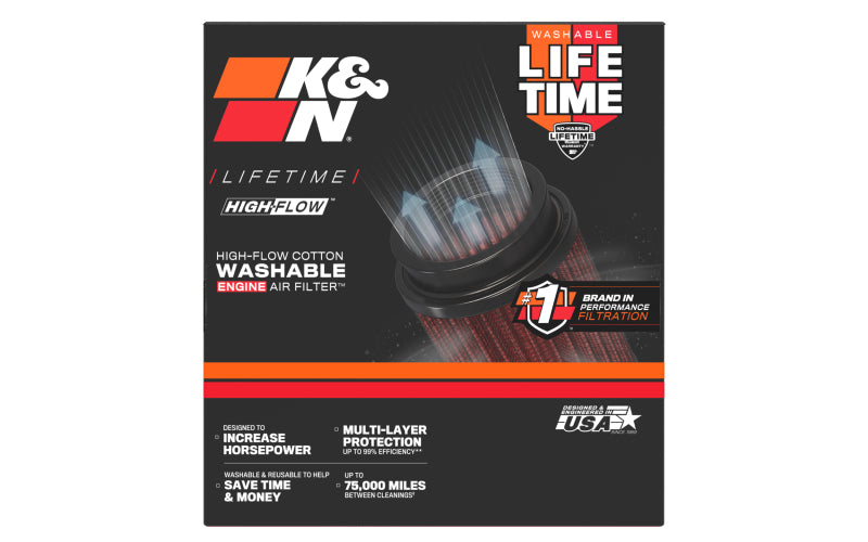 K&N Filter Universal Air Filter 3-15/16in FLG / 5-15/32in OD / 7in H - RF-6102