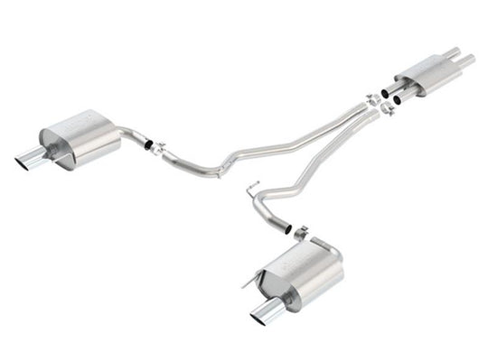 Borla ATAK Cat Back 15 Ford Mustang 3.7L V6 MT/AT 2.25in Pipe 4in Single Round Rolled Tips - 140588