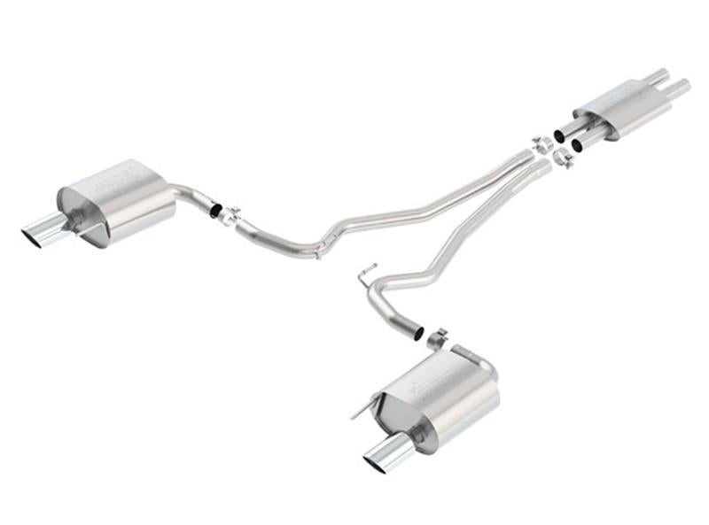 Borla ATAK Cat Back 15 Ford Mustang 3.7L V6 MT/AT 2.25in Pipe 4in Single Round Rolled Tips - 140588